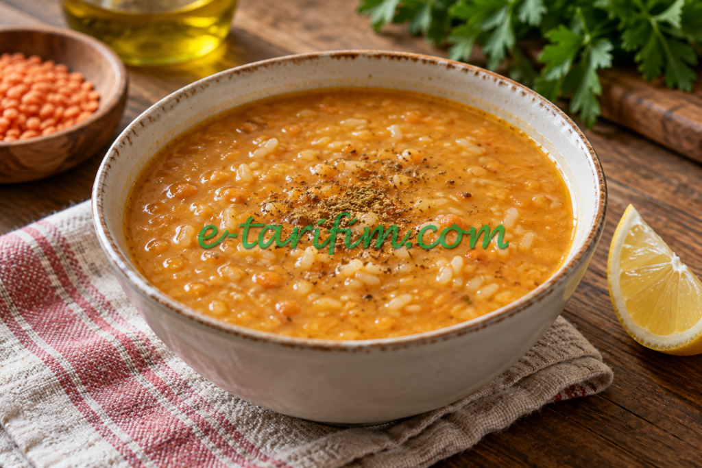 Mahluta Çorbası Tarifi (Mercimekli ve Pirinçli, 4 Kişilik) — temsili yemek görseli