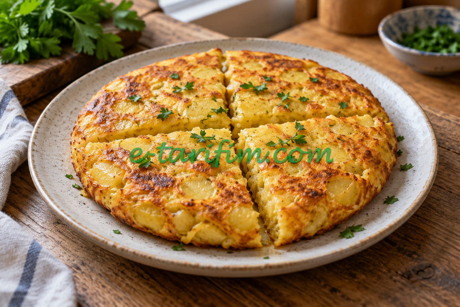 2 Kişilik Patatesli Omlet Tarifi (Tavada) — temsili yemek görseli